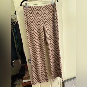 Urban Outfitters Wavy Stripe Maxi Skirt in Pink and Brown